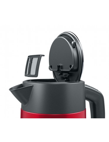 Bosch Kettle DesignLine TWK4P434 Electric, 2400 W, 1.7 L, Stainless steel, 360 rotational base, Red/Black