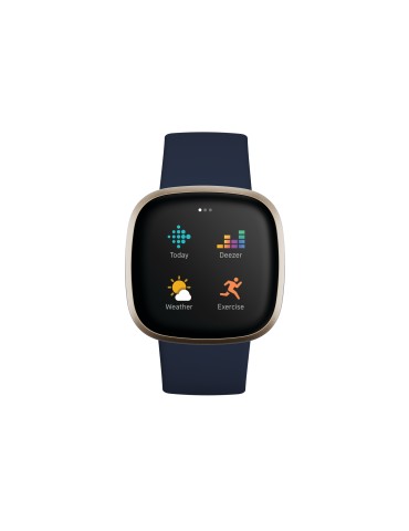 Fitbit Versa 3 Smart watch, GPS (satellite), AMOLED, Touchscreen, Heart rate monitor, Activity monitoring 24/7, Waterproof, Blue