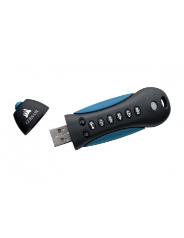 Corsair Secure Flash Drive with Keypad Padlock 3 32 GB, USB 3.0, Black/Blue