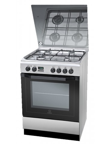INDESIT Cooker I6GMH6AG(X)/U Hob type Gas, Oven type Electric, Inox, Width 60 cm, Grilling, Electronic, 59 L, Depth 60 cm