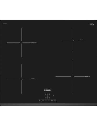 Bosch PUE631BB2E Induction cooktop, Number of burners/cooking zones 4, TouchSelect Control, Timer, Black