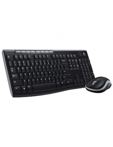 Logitech MK270 Wireless Keyboard+Mouse, Black, Silver, Mouse included, English, Numeric keypad, USB