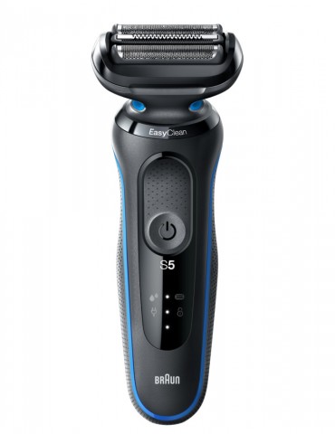 Braun Shaver 50-B4650cs Cordless, Charging time 1 h, Lithium Ion, Number of shaver heads/blades 3, Black/Blue, Wet & Dry