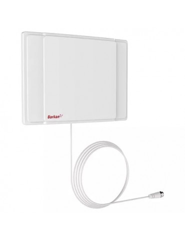 Barkan Indoor HDTV Tabletop Flat Antenna 40Miles/65km AF40P Wall mount, White