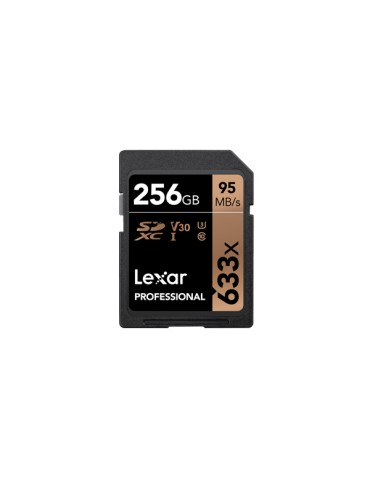 Lexar Professional 633x SDHC/SDXC UHS-I SDXC, 256 GB, Class 10, U3, V30, 45 MB/s, 95 MB/s