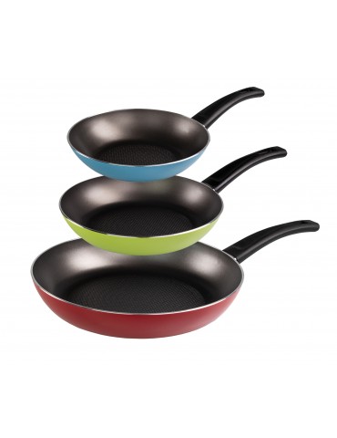 Stoneline VERY TITAN Pan set of 3 21164 Frying, Diameter 20/24/28 cm, Suitable for induction hob, Fixed handle, Blue/Colorful/Gr