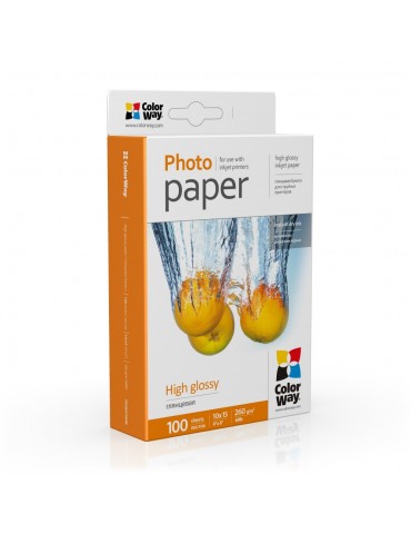 ColorWay Photo Paper PG2601004R Glossy, White, 10 x 15 cm, 260 g/m 