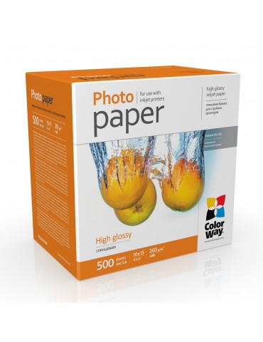 ColorWay Photo Paper PG2605004R Glossy, White, 10 x 15 cm, 260 g/m 