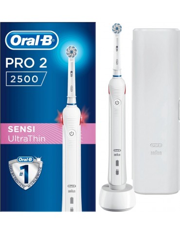 Oral-B Electric Toothbrush Pro 2 2500 Sensi UltraThin Rechargeable, For adults, Number of brush heads included 1, Number of teet