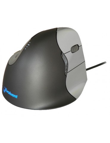 Baker Right-hand Vertical Mouse Evoluent4 Wired optical, Black/ Grey, USB
