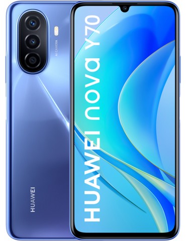 Huawei Nova Y70 Crystal Blue, 6.75 ", IPS LCD, 720 x 1600, Internal RAM 4 GB, 128 GB, Dual SIM, Main camera 48+5+2 MP, Secondary