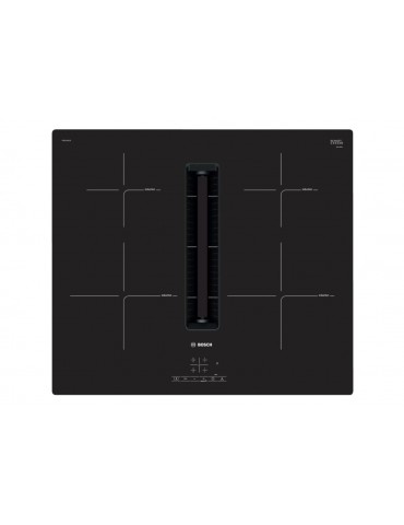 Bosch PIE611B15E Induction hob with built-in hood, Number of burners/cooking zones 4, TouchSelect Control, Timer, Black, Display