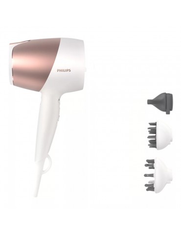Philips Hair Dryer BHD827/00 SenseIQ 1800 W, Number of temperature settings 3, Ionic function, Diffuser nozzle, White/Pink