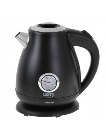 Camry Kettle with a thermometer CR 1344 Electric, 2200 W, 1.7 L, Stainless steel, 360 rotational base, Black