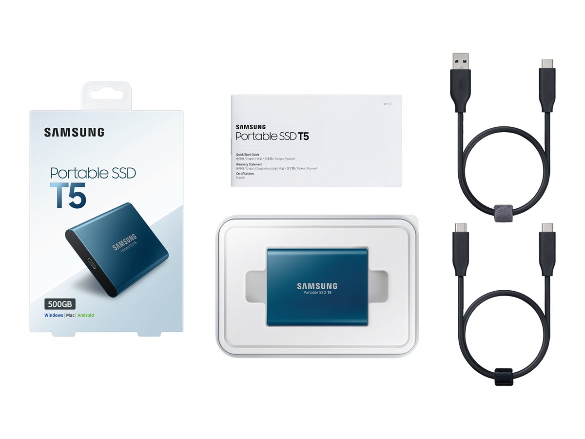 Samsung T5 500 GB Kietasis Diskas , USB 3.1, MÃlynas